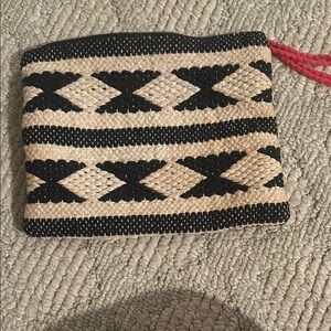 Black and Tan Woven Clutch
